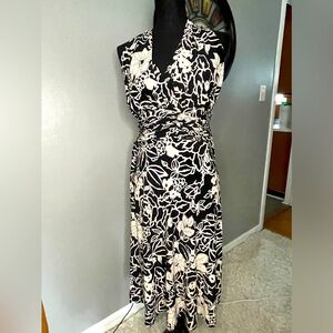 Black and white floral summer dress